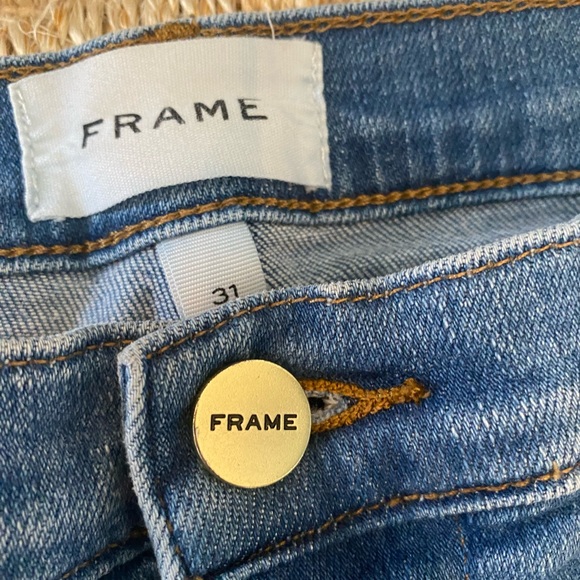 FRAME Le High Ripped Straight Leg Jeans - Picture 9 of 11